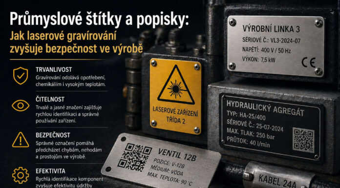 Průmyslové štítky a popisky: Jak laserové gravírování zvyšuje bezpečnost ve výrobě